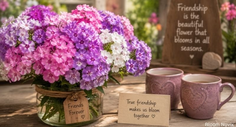 Colorful phlox flower bouquet symbolizing friendship, partnership, and mutual understanding