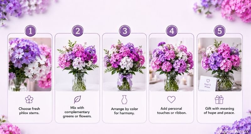 Phlox in Meaningful Floral Arrangements steps