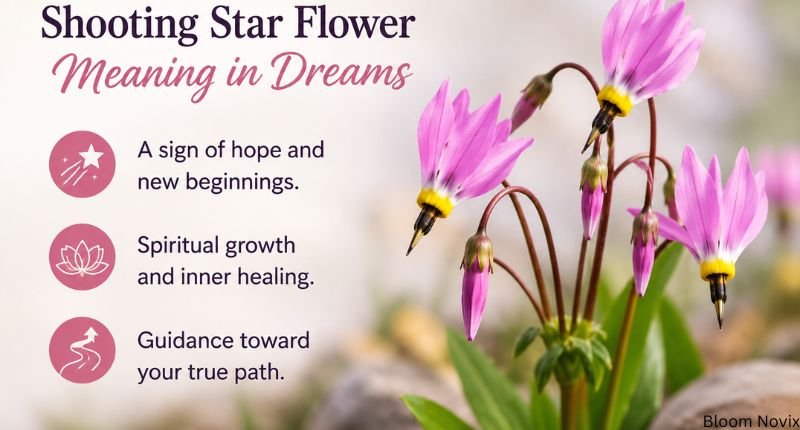 Pink shooting star flowers representing hope, spiritual growth, healing, and guidance in dreams