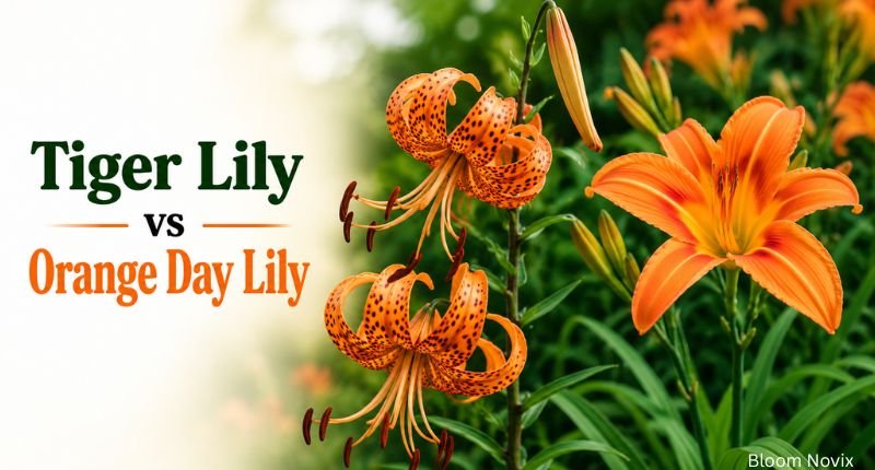 Tiger lily vs orange day lily