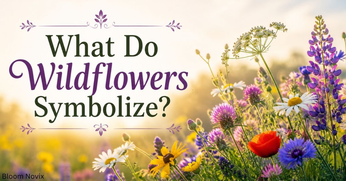 What do wildflowers symbolize with colorful wildflowers blooming in a sunny meadow