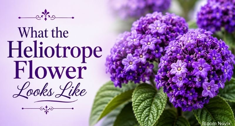 What the Heliotrope Flower Looks Like heading and flower picture