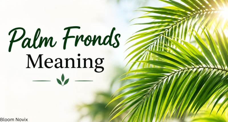 Palm fronds meaning and symbolism with green palm leaves in a tropical setting