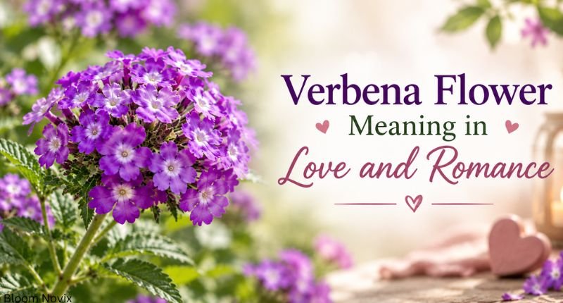 Verbena flower meaning in love and romance with blooming verbena flowers