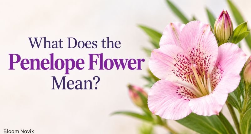 What does the Penelope flower mean with a pink Penelope flower and green leaves