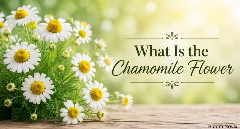 What is the chamomile flower with fresh white chamomile blooms and yellow centers