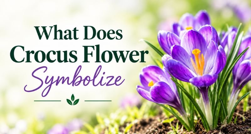 What does crocus flower symbolize with purple crocus flowers representing hope, renewal, happiness, and new beginnings