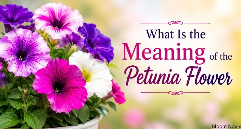 What is the meaning of the petunia flower with colorful petunia blooms